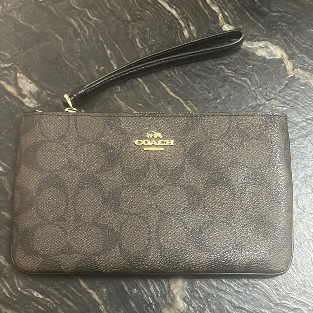 Coach Brown Wristlet